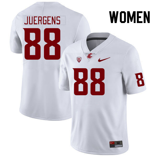 Women #88 Mason Juergens Washington State Cougars College Football Jerseys Stitched Sale-White